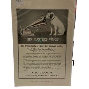 Vintage 1920 Victrola His Masters Voice Talking Machine Company Camden Ad Advert